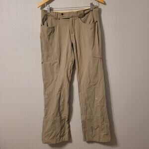 Mountain‎ Hardwear Hiking Pants Womens 6 Tan Straight Leg Pockets Zippers